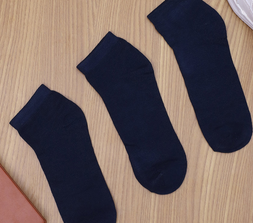 Mack Jonney Mens Ankle Length Cotton Socks (Pack of 3)
