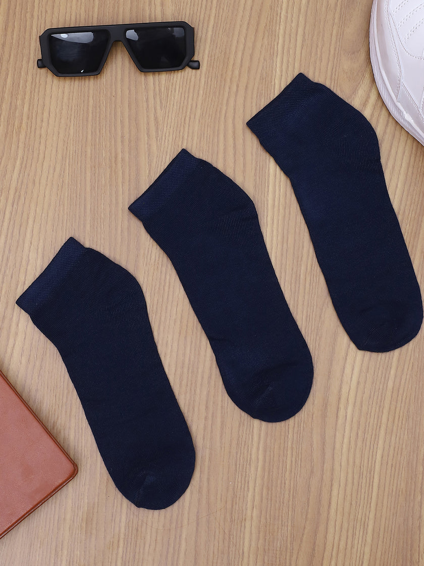 Mack Jonney Mens Ankle Length Cotton Socks (Pack of 3)