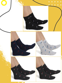 Mack Jonney Mens Ankle Length Cotton Socks (Pack of 5)