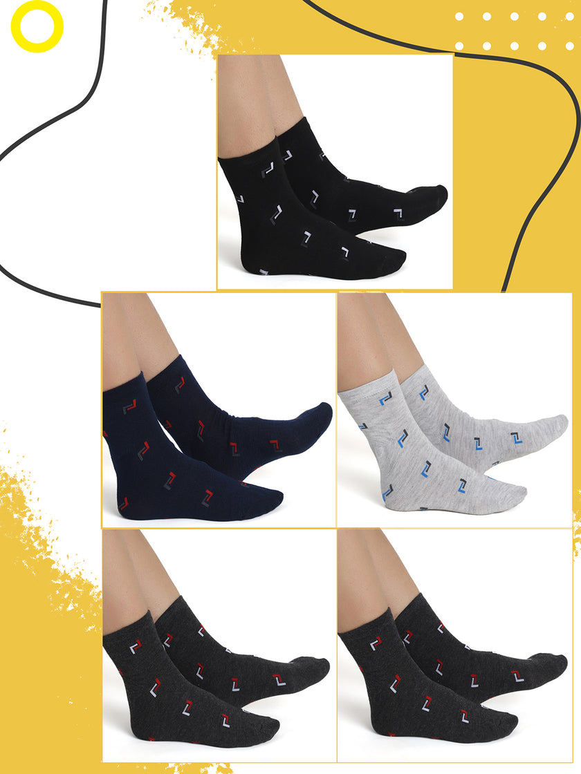 Mack Jonney Mens Ankle Length Cotton Socks (Pack of 5)