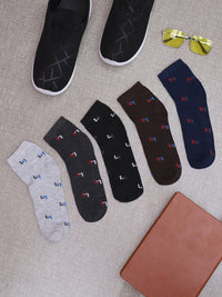 Mack Jonney Mens Ankle Length Cotton Socks (Pack of 5)