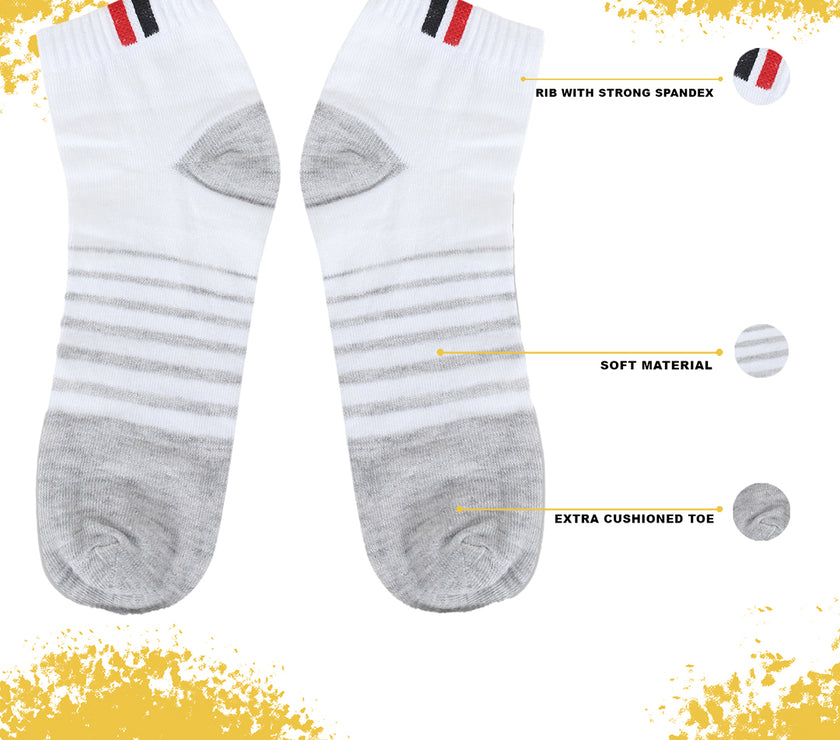 Mack Jonney Mens Ankle Length Cotton Socks (Pack of 5)