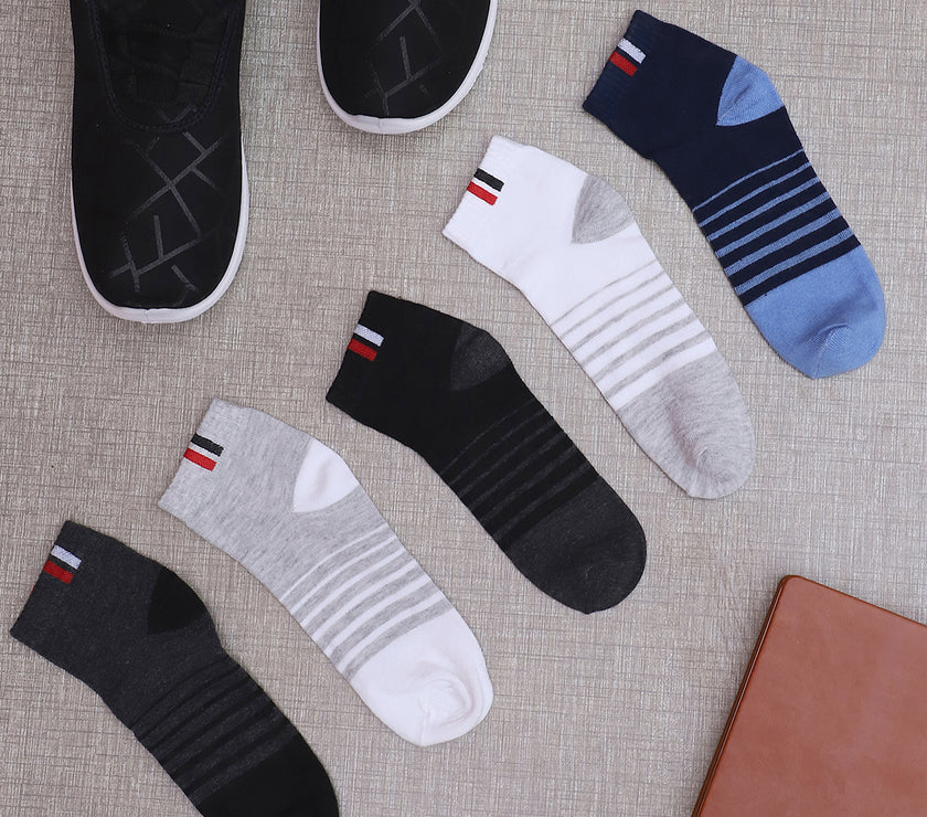 Mack Jonney Mens Ankle Length Cotton Socks (Pack of 5)