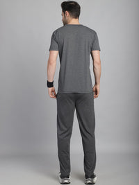 Mack Jonney Printed  Grey Round Neck Cotton  Half sleeves Co-ord set Tracksuit For Men