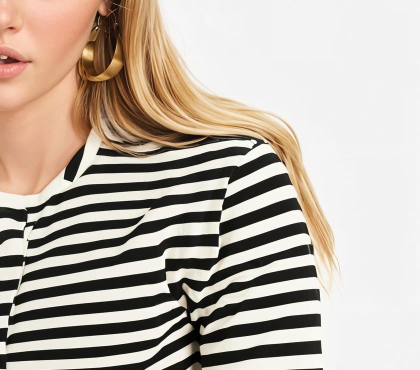 Mack Jonney Oversized | Loose Fit | Half Sleeves 100% Cotton Round Neck Striped T-Shirt for Women
