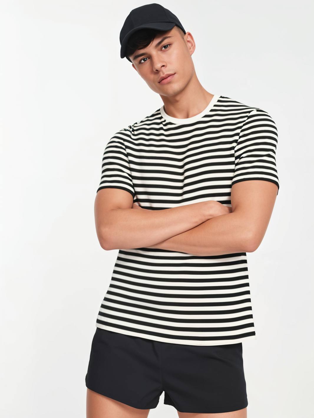 Mack Jonney Oversized | Loose Fit | Half Sleeves 100% Cotton Round Neck Striped T-Shirt for Men