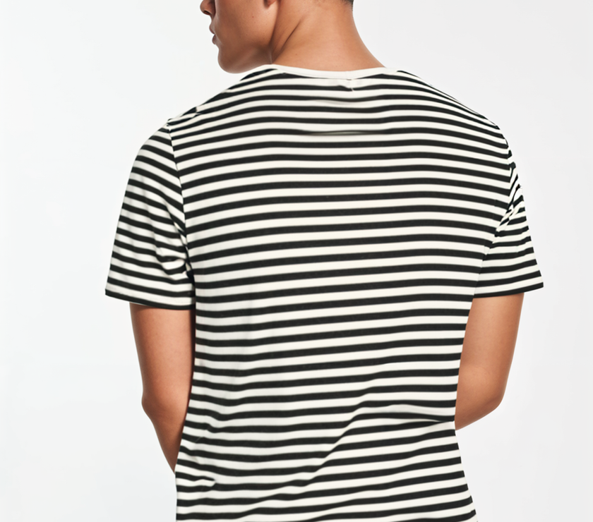 Mack Jonney Oversized | Loose Fit | Half Sleeves 100% Cotton Round Neck Striped T-Shirt for Men
