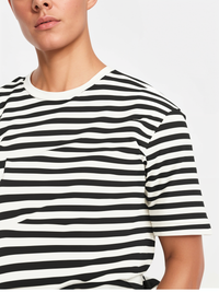 Mack Jonney Oversized | Loose Fit | Half Sleeves 100% Cotton Round Neck Striped T-Shirt for Men