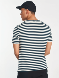 Mack Jonney Oversized | Loose Fit | Half Sleeves 100% Cotton Round Neck Striped T-Shirt for Men