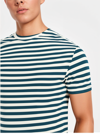 Mack Jonney Oversized | Loose Fit | Half Sleeves 100% Cotton Round Neck Striped T-Shirt for Men
