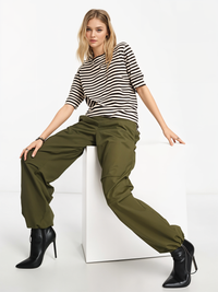 Mack Jonney Oversized | Loose Fit | Half Sleeves 100% Cotton Round Neck Striped T-Shirt for Women