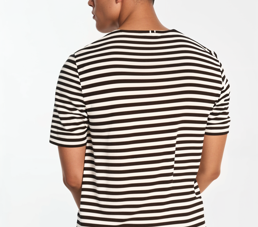 Mack Jonney Oversized | Loose Fit | Half Sleeves 100% Cotton Round Neck Striped T-Shirt for Men