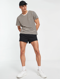 Mack Jonney Oversized | Loose Fit | Half Sleeves 100% Cotton Round Neck Striped T-Shirt for Men