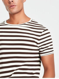 Mack Jonney Oversized | Loose Fit | Half Sleeves 100% Cotton Round Neck Striped T-Shirt for Men