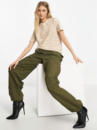 Mack Jonney Oversized | Loose Fit | Half Sleeves 100% Cotton Round Neck Striped T-Shirt for Women