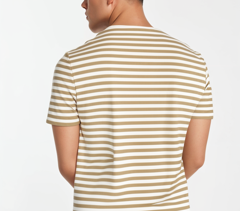 Mack Jonney Oversized | Loose Fit | Half Sleeves 100% Cotton Round Neck Striped T-Shirt for Men