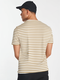 Mack Jonney Oversized | Loose Fit | Half Sleeves 100% Cotton Round Neck Striped T-Shirt for Men