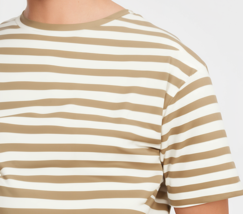 Mack Jonney Oversized | Loose Fit | Half Sleeves 100% Cotton Round Neck Striped T-Shirt for Men