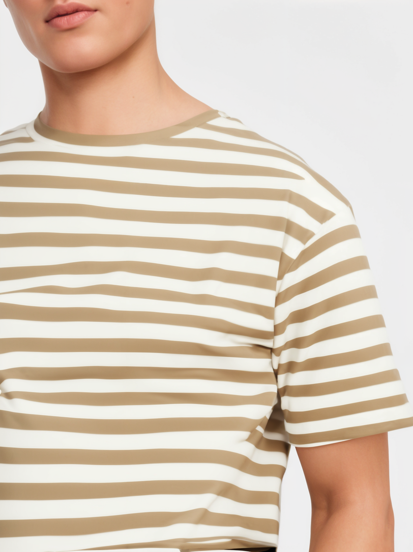 Mack Jonney Oversized | Loose Fit | Half Sleeves 100% Cotton Round Neck Striped T-Shirt for Men