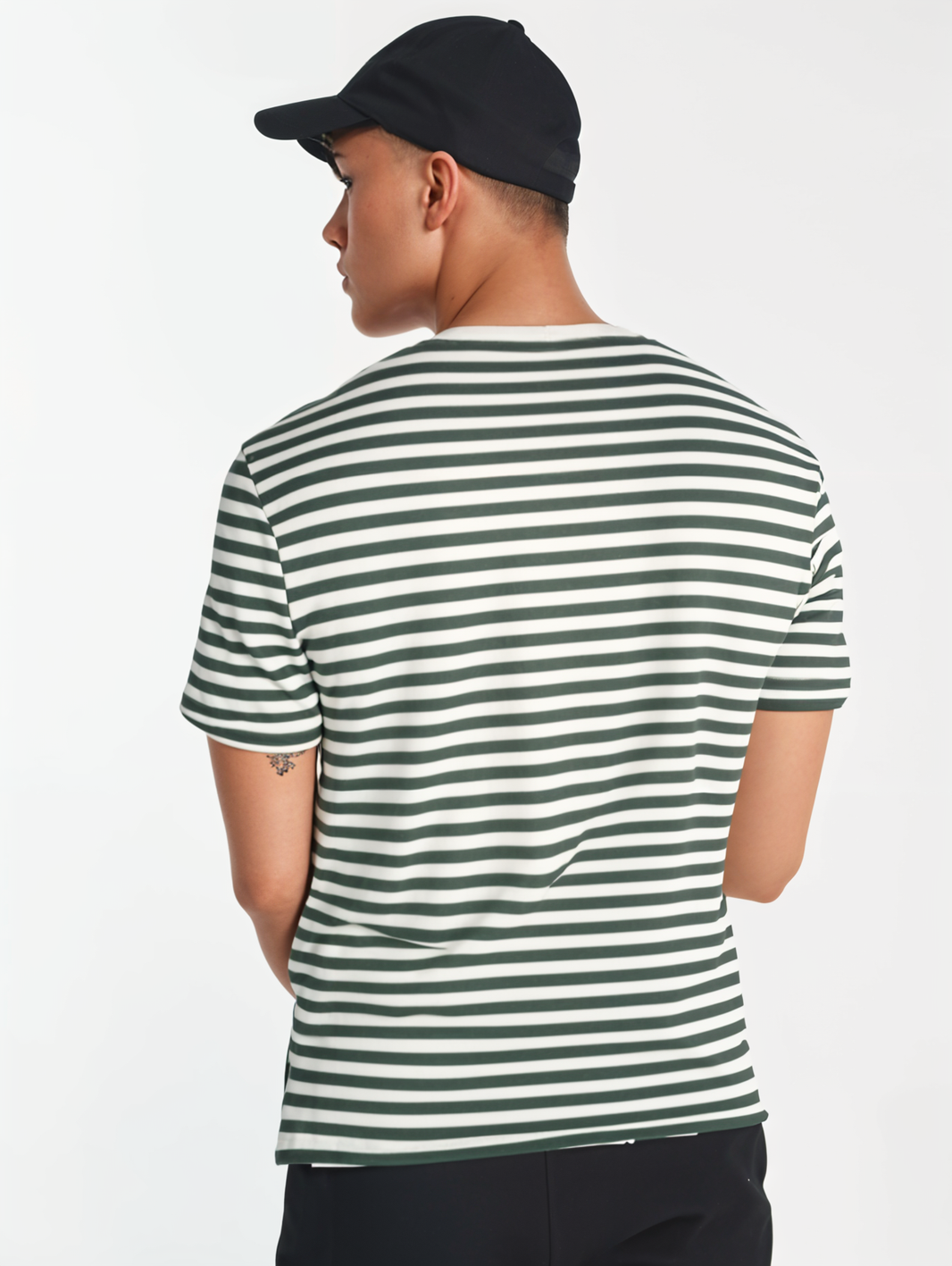 Mack Jonney Oversized | Loose Fit | Half Sleeves 100% Cotton Round Neck Striped T-Shirt for Men