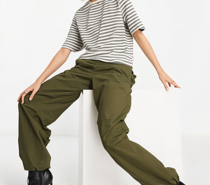 Mack Jonney Oversized | Loose Fit | Half Sleeves 100% Cotton Round Neck Striped T-Shirt for Women