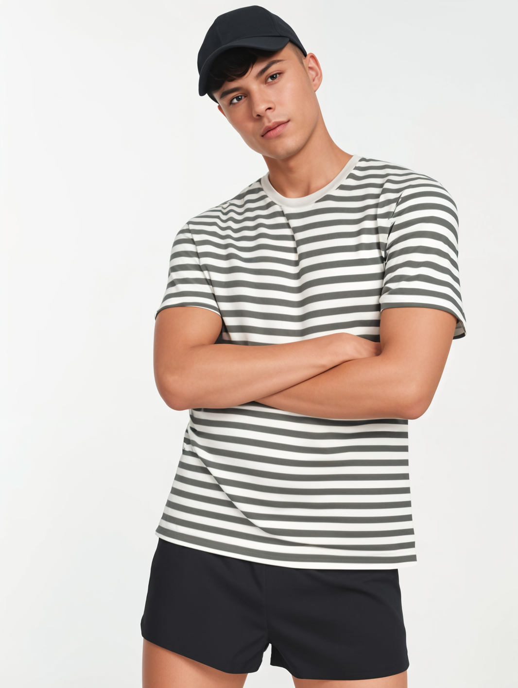 Mack Jonney Oversized | Loose Fit | Half Sleeves 100% Cotton Round Neck Striped T-Shirt for Men