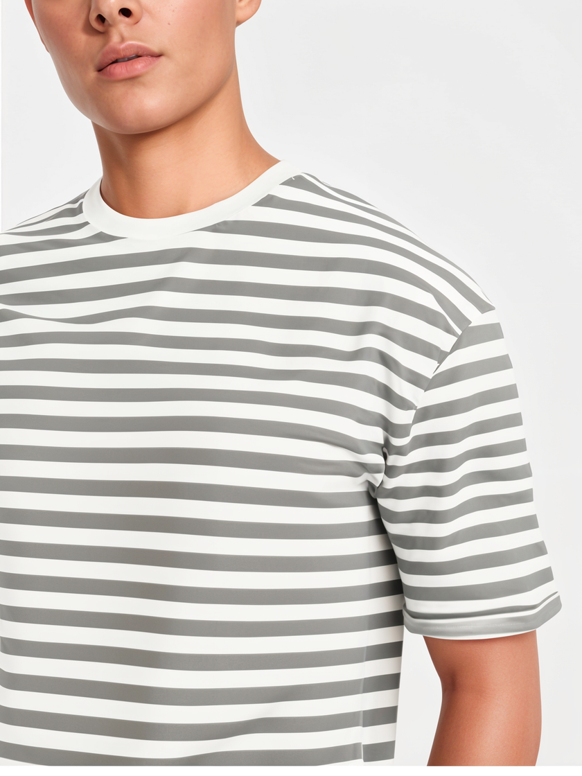 Mack Jonney Oversized | Loose Fit | Half Sleeves 100% Cotton Round Neck Striped T-Shirt for Men