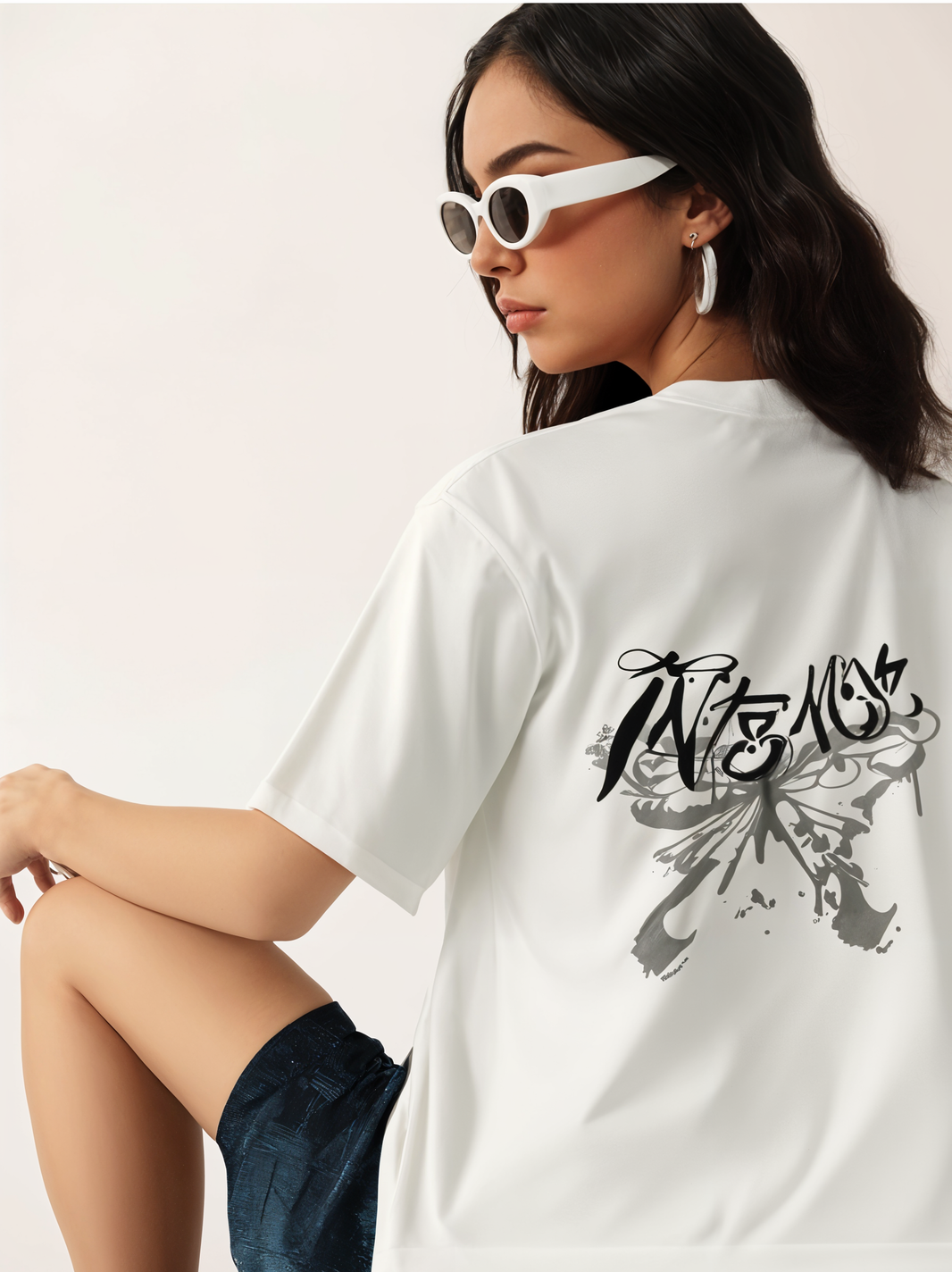 MACK Jonney Oversized | Loose Fit | Half Sleeves 100% Cotton Round Neck Printed T-Shirt for Women