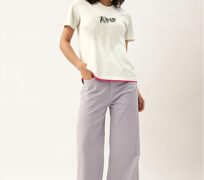 MACK Jonney Oversized | Loose Fit | Half Sleeves 100% Cotton Round Neck Printed T-Shirt for Women