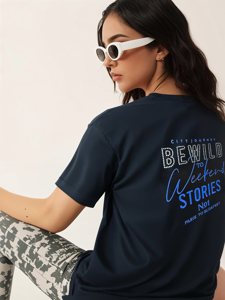 MACK Jonney Oversized | Loose Fit | Half Sleeves 100% Cotton Round Neck Printed T-Shirt for Women