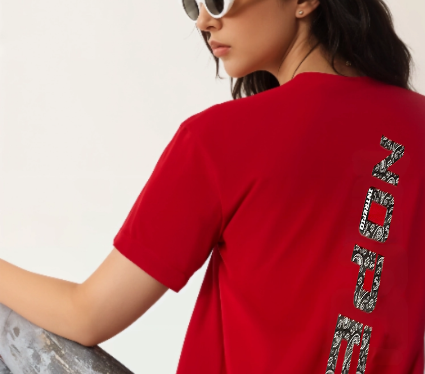 MACK Jonney Oversized | Loose Fit | Half Sleeves 100% Cotton Round Neck Printed T-Shirt for Women