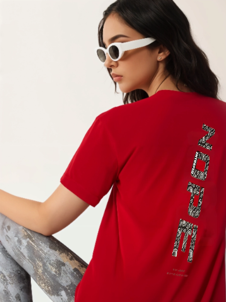 MACK Jonney Oversized | Loose Fit | Half Sleeves 100% Cotton Round Neck Printed T-Shirt for Women