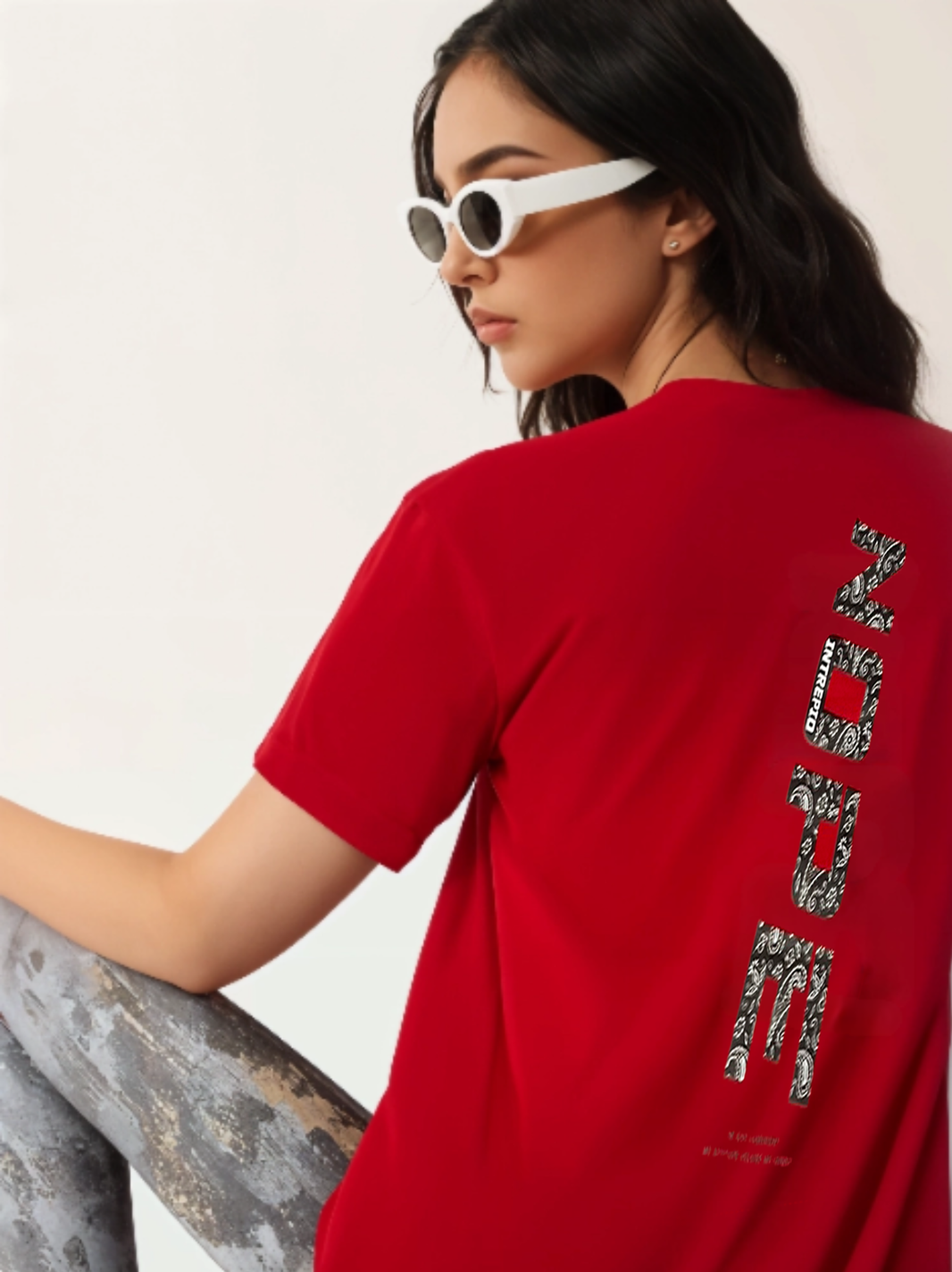 MACK Jonney Oversized | Loose Fit | Half Sleeves 100% Cotton Round Neck Printed T-Shirt for Women