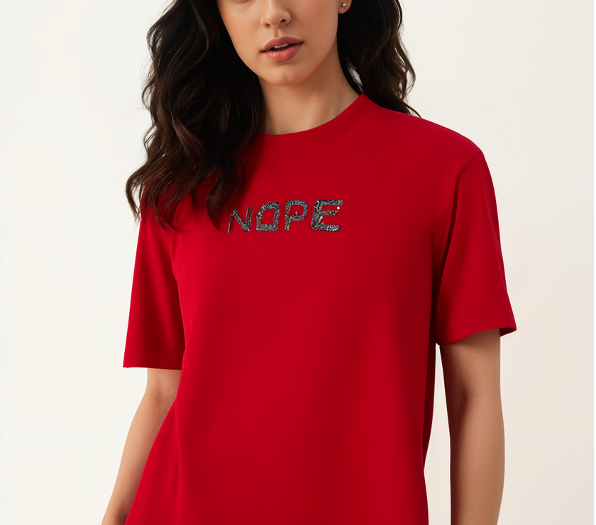MACK Jonney Oversized | Loose Fit | Half Sleeves 100% Cotton Round Neck Printed T-Shirt for Women