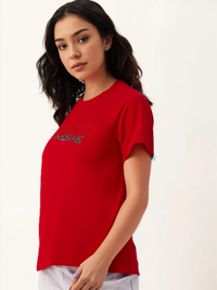 MACK Jonney Oversized | Loose Fit | Half Sleeves 100% Cotton Round Neck Printed T-Shirt for Women