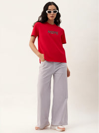 MACK Jonney Oversized | Loose Fit | Half Sleeves 100% Cotton Round Neck Printed T-Shirt for Women