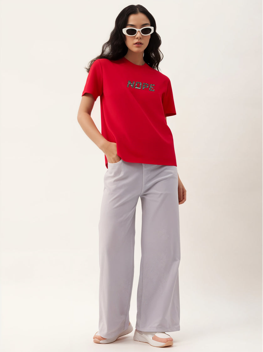 MACK Jonney Oversized | Loose Fit | Half Sleeves 100% Cotton Round Neck Printed T-Shirt for Women
