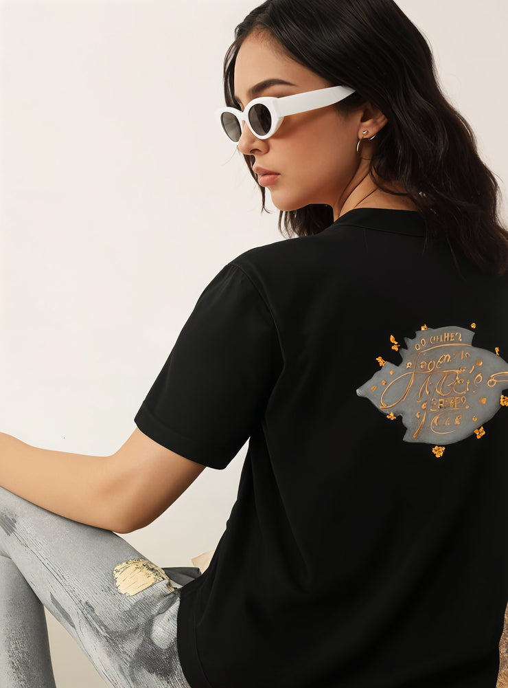 MACK Jonney Oversized | Loose Fit | Half Sleeves 100% Cotton Round Neck Printed T-Shirt for Women