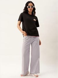 MACK Jonney Oversized | Loose Fit | Half Sleeves 100% Cotton Round Neck Printed T-Shirt for Women