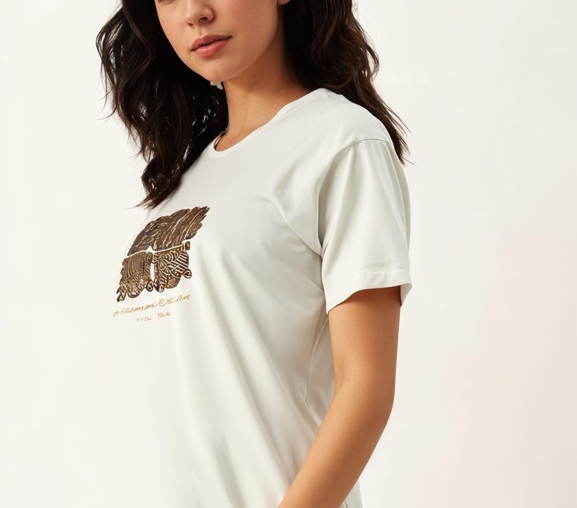 MACK Jonney Oversized | Loose Fit | Half Sleeves 100% Cotton Round Neck Printed T-Shirt for Women