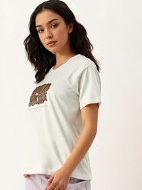 MACK Jonney Oversized | Loose Fit | Half Sleeves 100% Cotton Round Neck Printed T-Shirt for Women