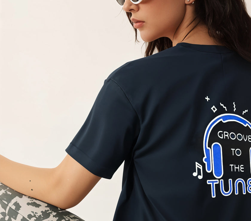 MACK Jonney Oversized | Loose Fit | Half Sleeves 100% Cotton Round Neck Printed T-Shirt for Women