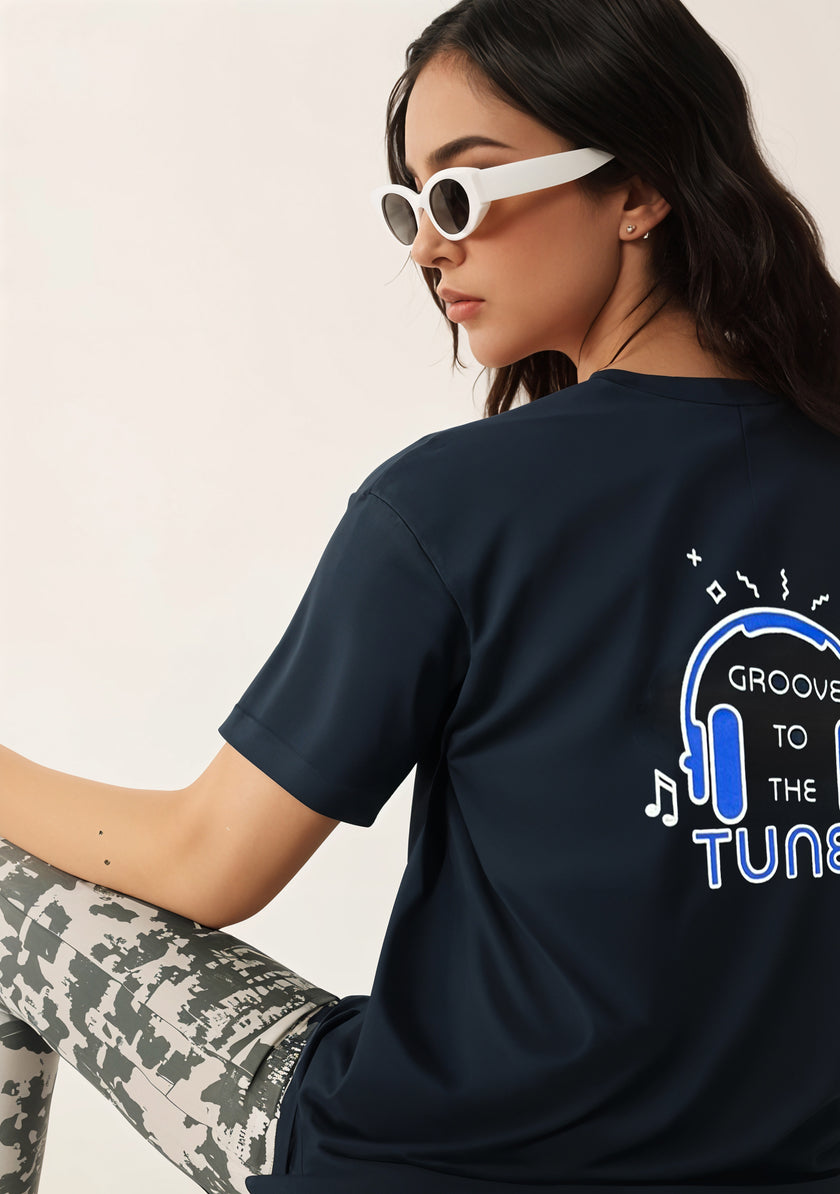 MACK Jonney Oversized | Loose Fit | Half Sleeves 100% Cotton Round Neck Printed T-Shirt for Women