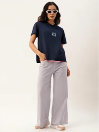 MACK Jonney Oversized | Loose Fit | Half Sleeves 100% Cotton Round Neck Printed T-Shirt for Women