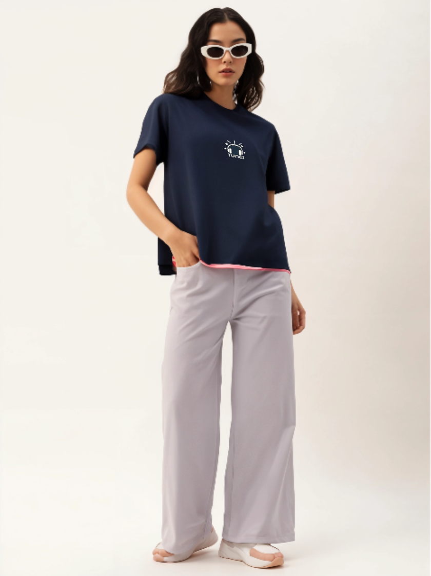 MACK Jonney Oversized | Loose Fit | Half Sleeves 100% Cotton Round Neck Printed T-Shirt for Women