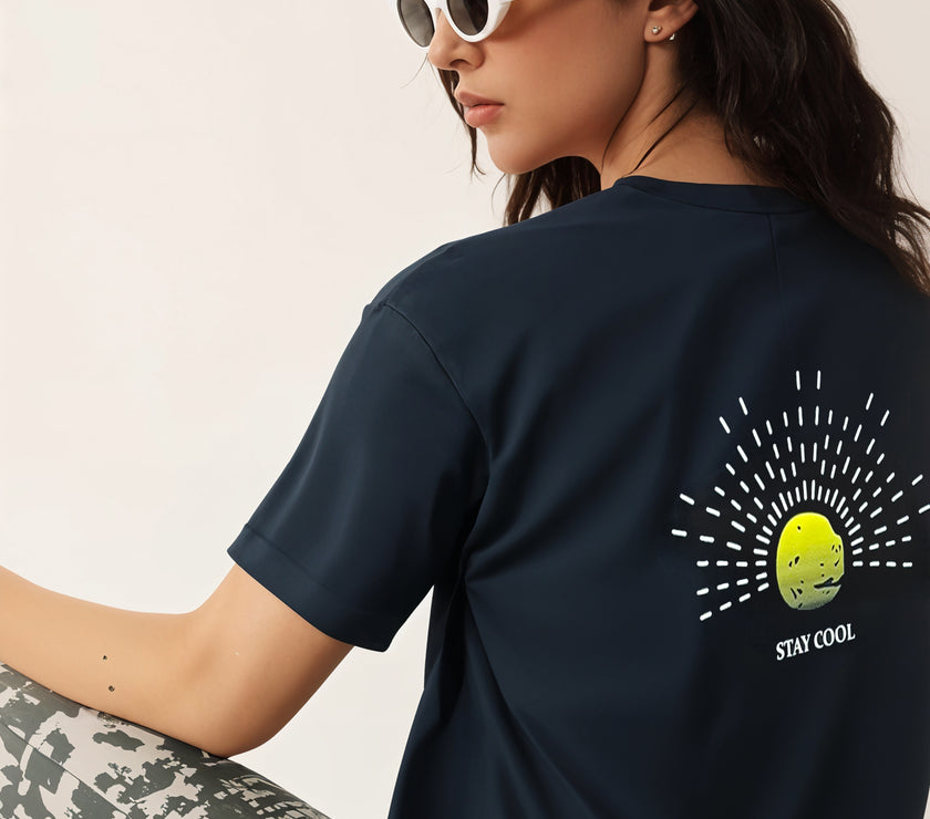 MACK Jonney Oversized | Loose Fit | Half Sleeves 100% Cotton Round Neck Printed T-Shirt for Women