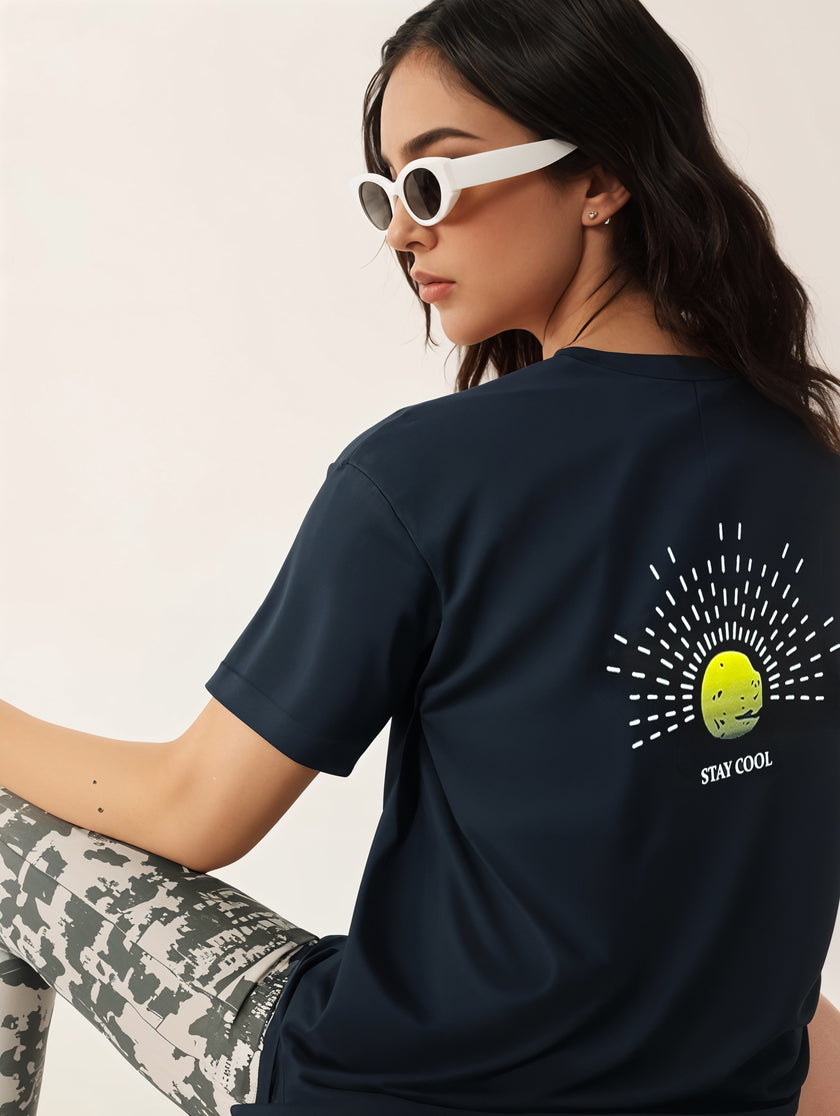 MACK Jonney Oversized | Loose Fit | Half Sleeves 100% Cotton Round Neck Printed T-Shirt for Women
