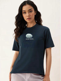 MACK Jonney Oversized | Loose Fit | Half Sleeves 100% Cotton Round Neck Printed T-Shirt for Women