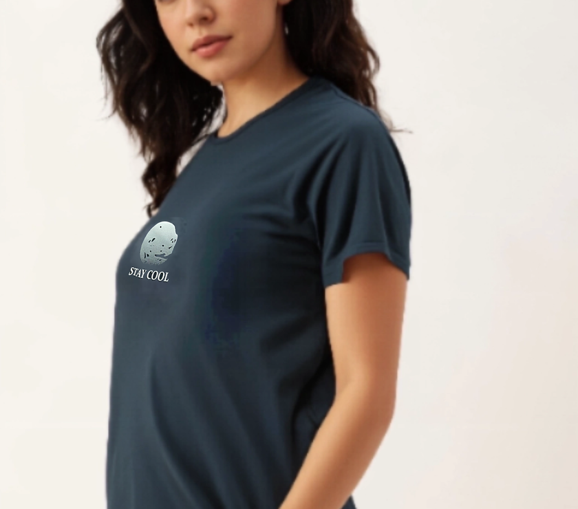 MACK Jonney Oversized | Loose Fit | Half Sleeves 100% Cotton Round Neck Printed T-Shirt for Women
