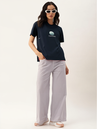 MACK Jonney Oversized | Loose Fit | Half Sleeves 100% Cotton Round Neck Printed T-Shirt for Women